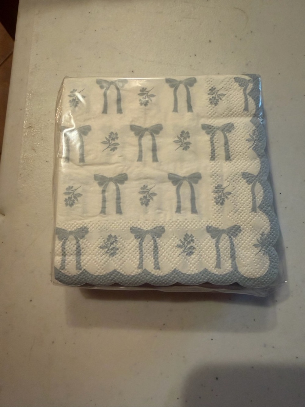 Blue Bow Pattern Decorative Paper Napkins